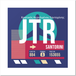 Santorini, Greece (JTR) Airport Code Baggage Tag Posters and Art